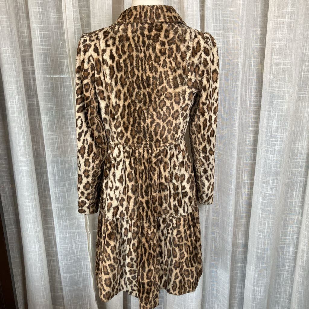 Vintage Faux Leopard Coat w/ Pockets by Charles Gray London