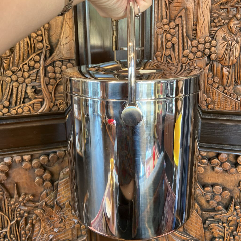 Mid Century Modern Stainless Steel Ice Bucket