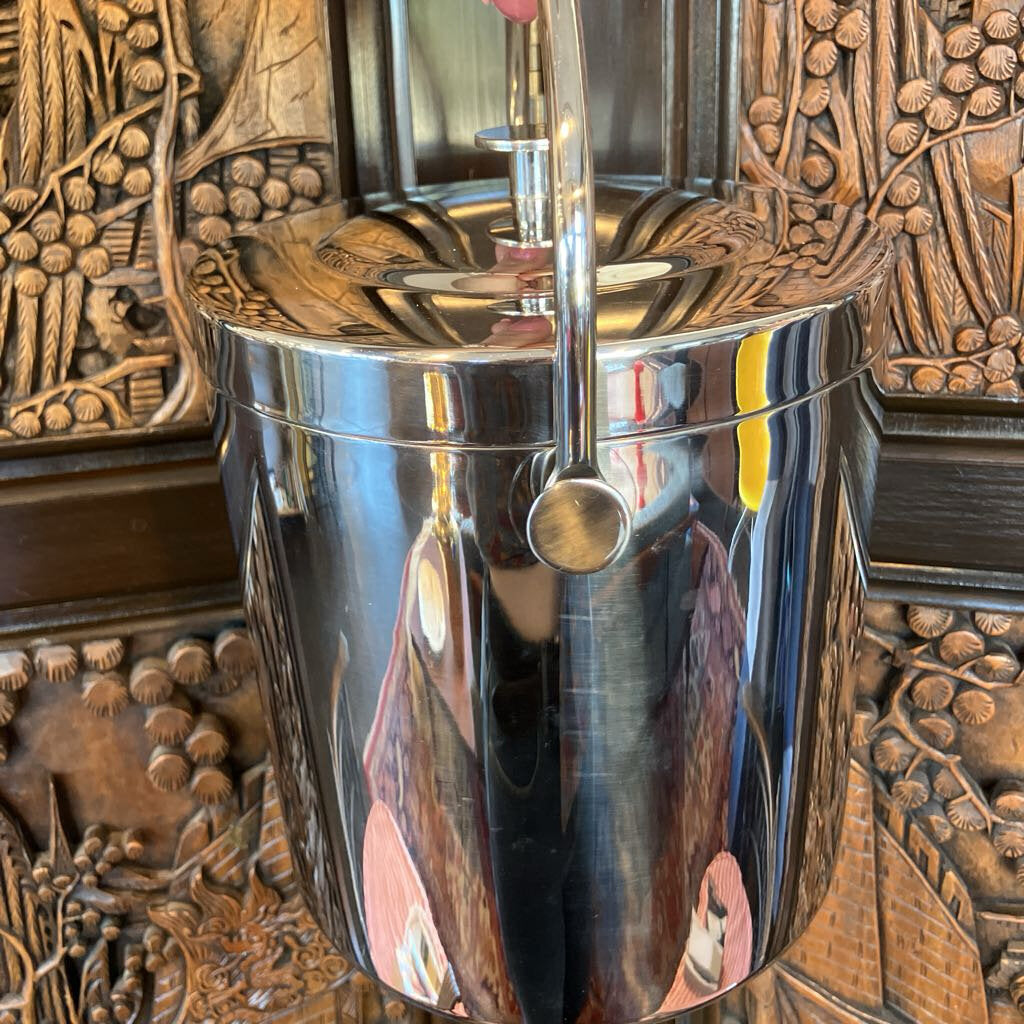 Mid Century Modern Stainless Steel Ice Bucket