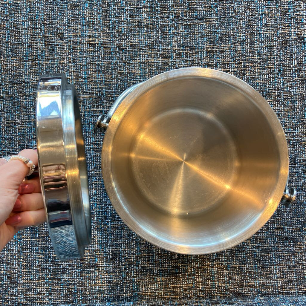 Mid Century Modern Stainless Steel Ice Bucket