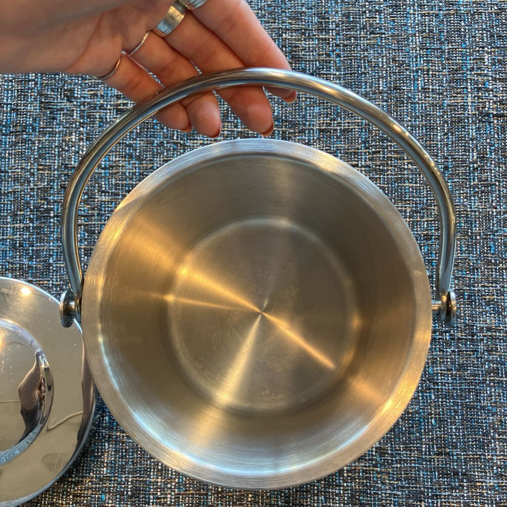 Mid Century Modern Stainless Steel Ice Bucket