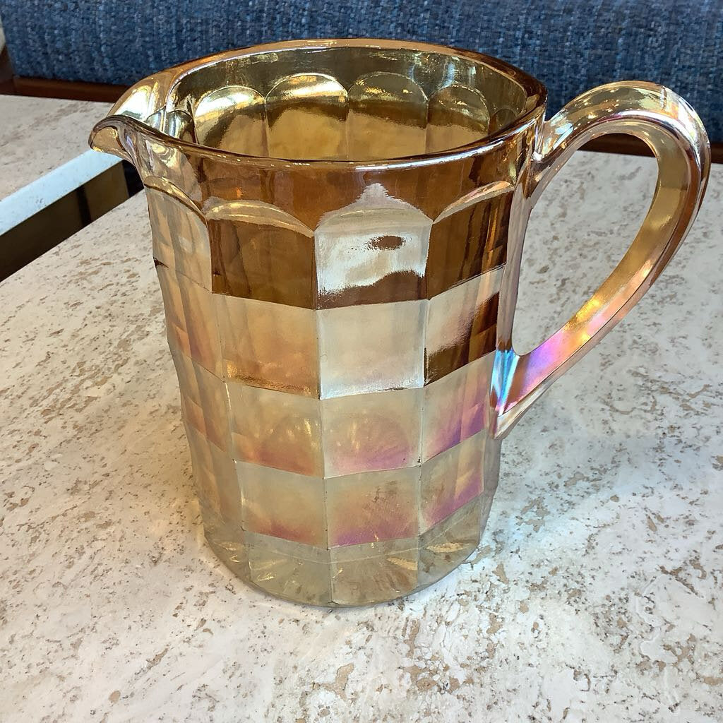 Vintage Marigold Carnival Glass Pitcher