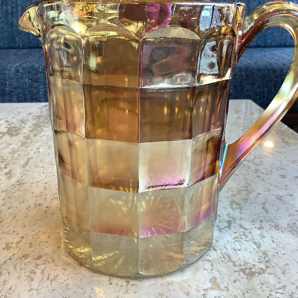 Vintage Marigold Carnival Glass Pitcher