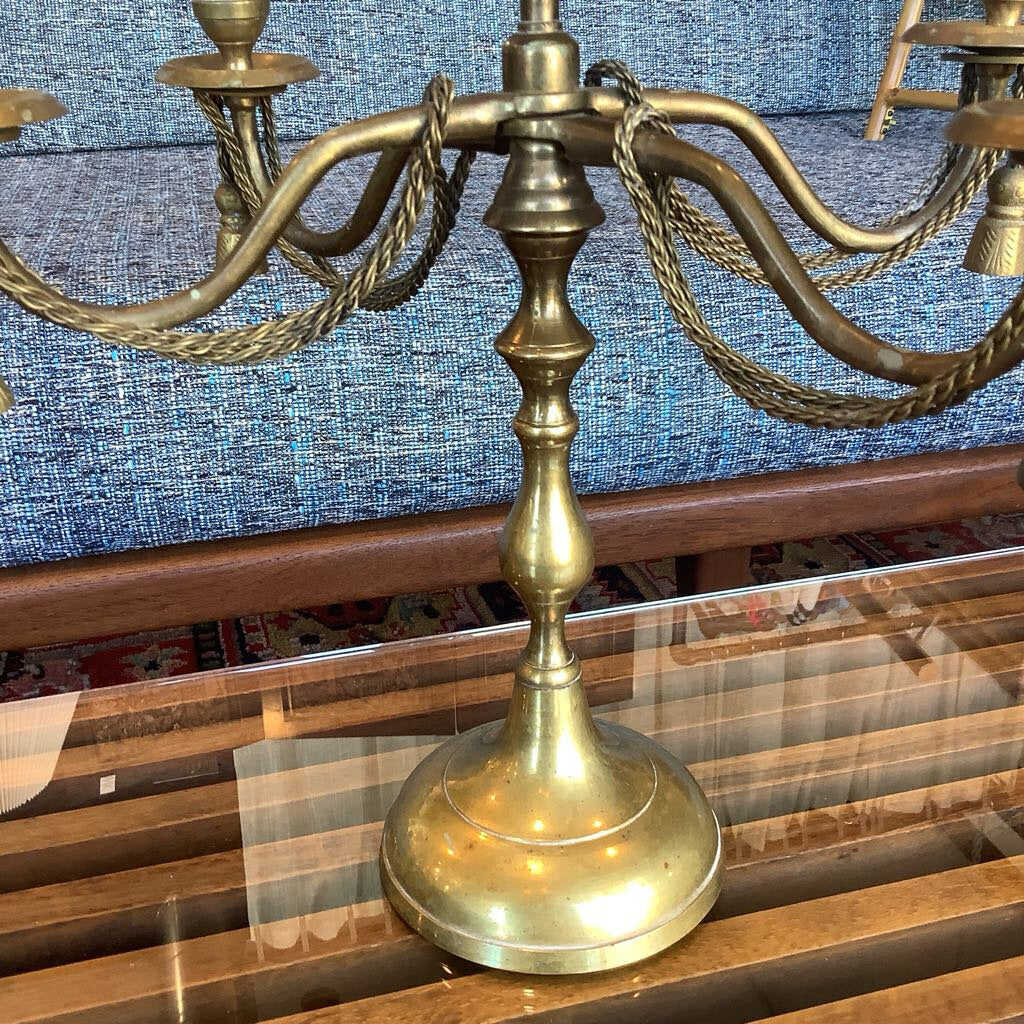 Vintage Solid Brass 5 Candle Ornate Candelabra