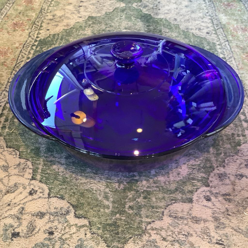 Anchor Hocking Cobalt Vegetable Bowl with Lid