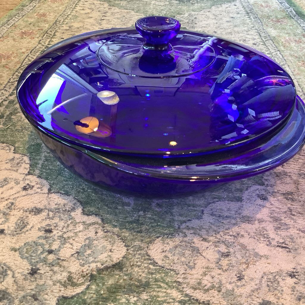 Anchor Hocking Cobalt Vegetable Bowl with Lid