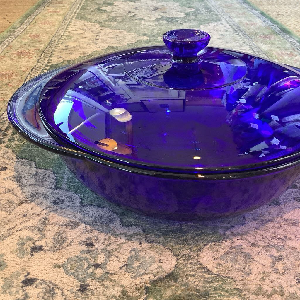 Anchor Hocking Cobalt Vegetable Bowl with Lid