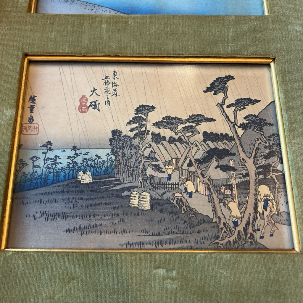 Three Framed Vintage Japanese Prints