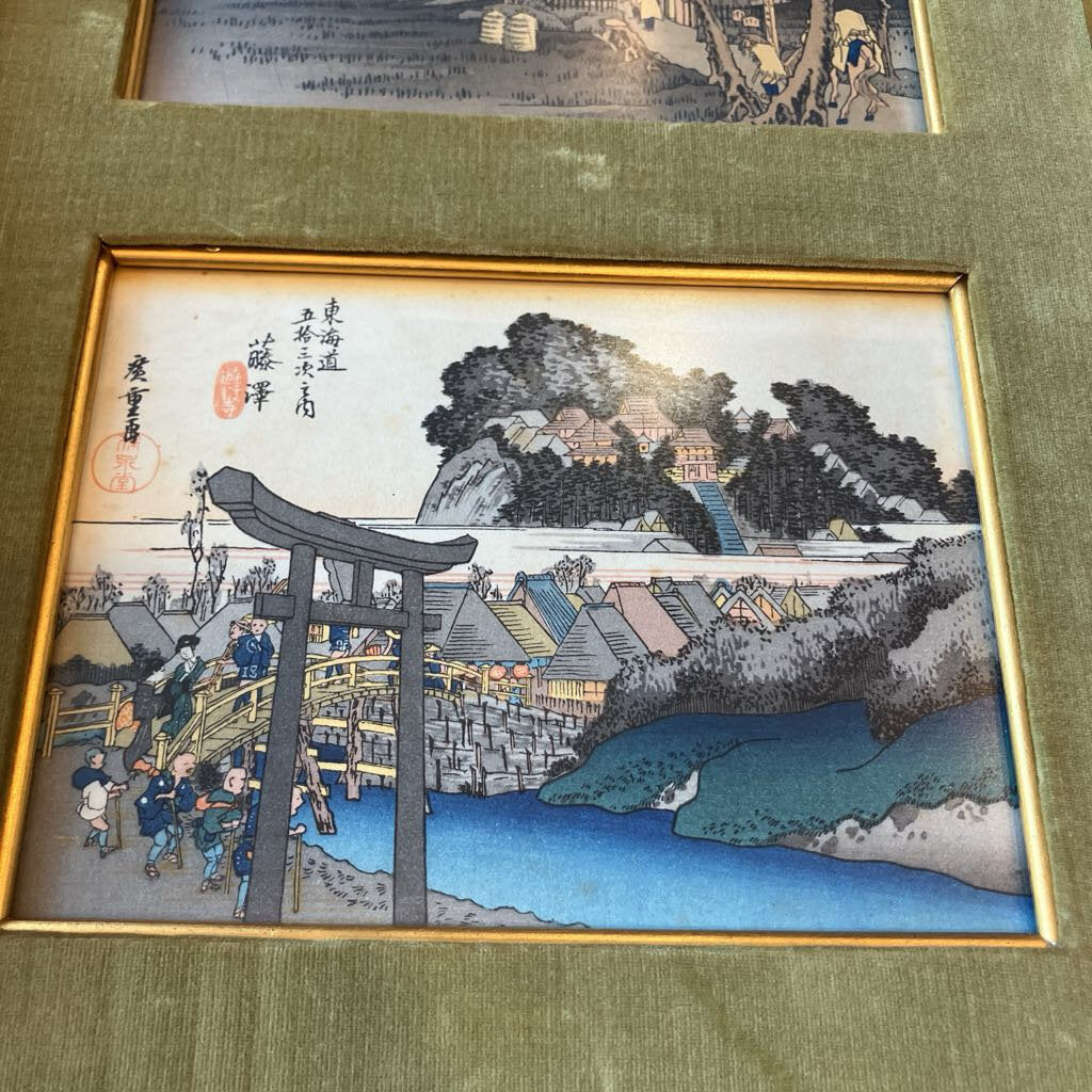 Three Framed Vintage Japanese Prints