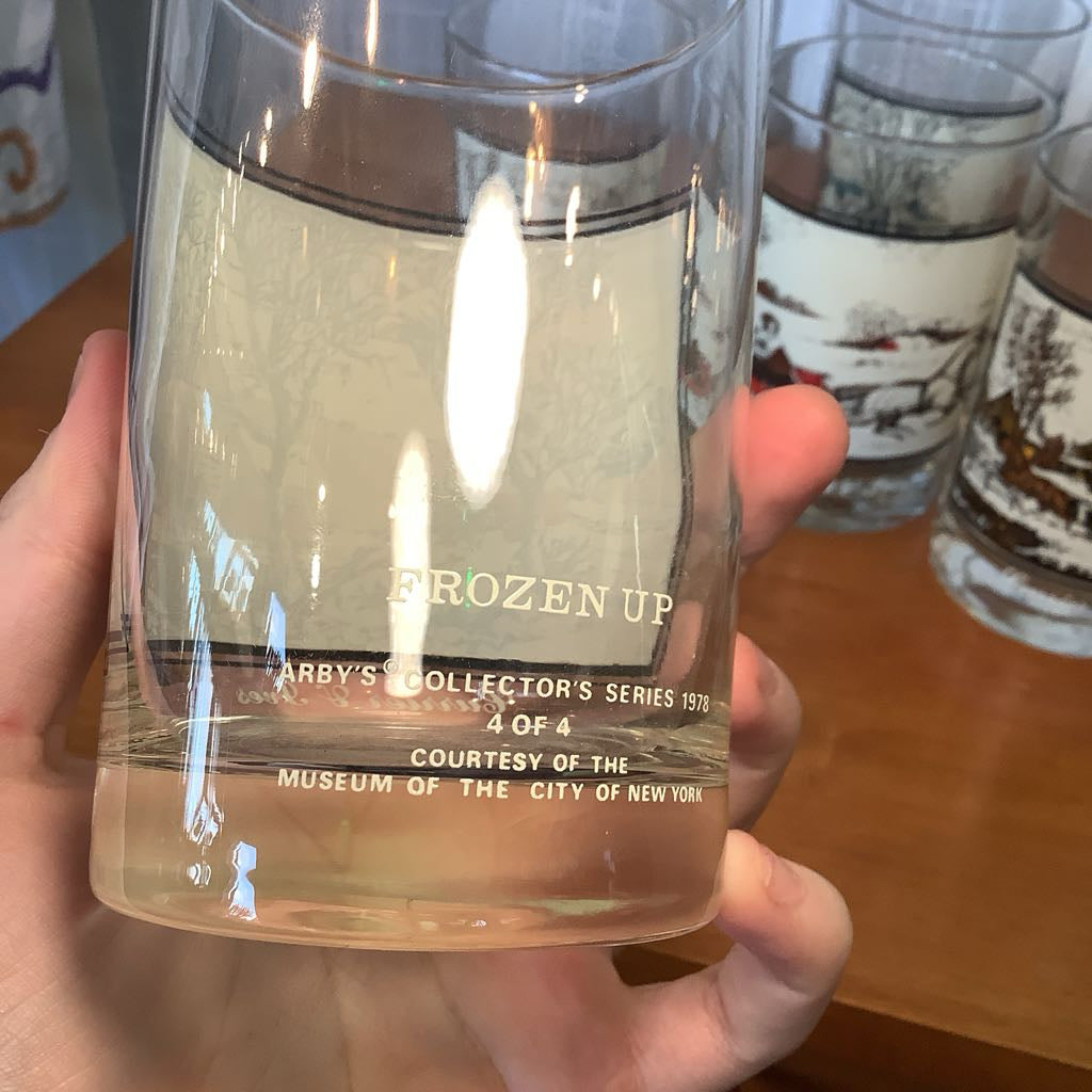 Vintage Currier and Ives Glasses Set of 6