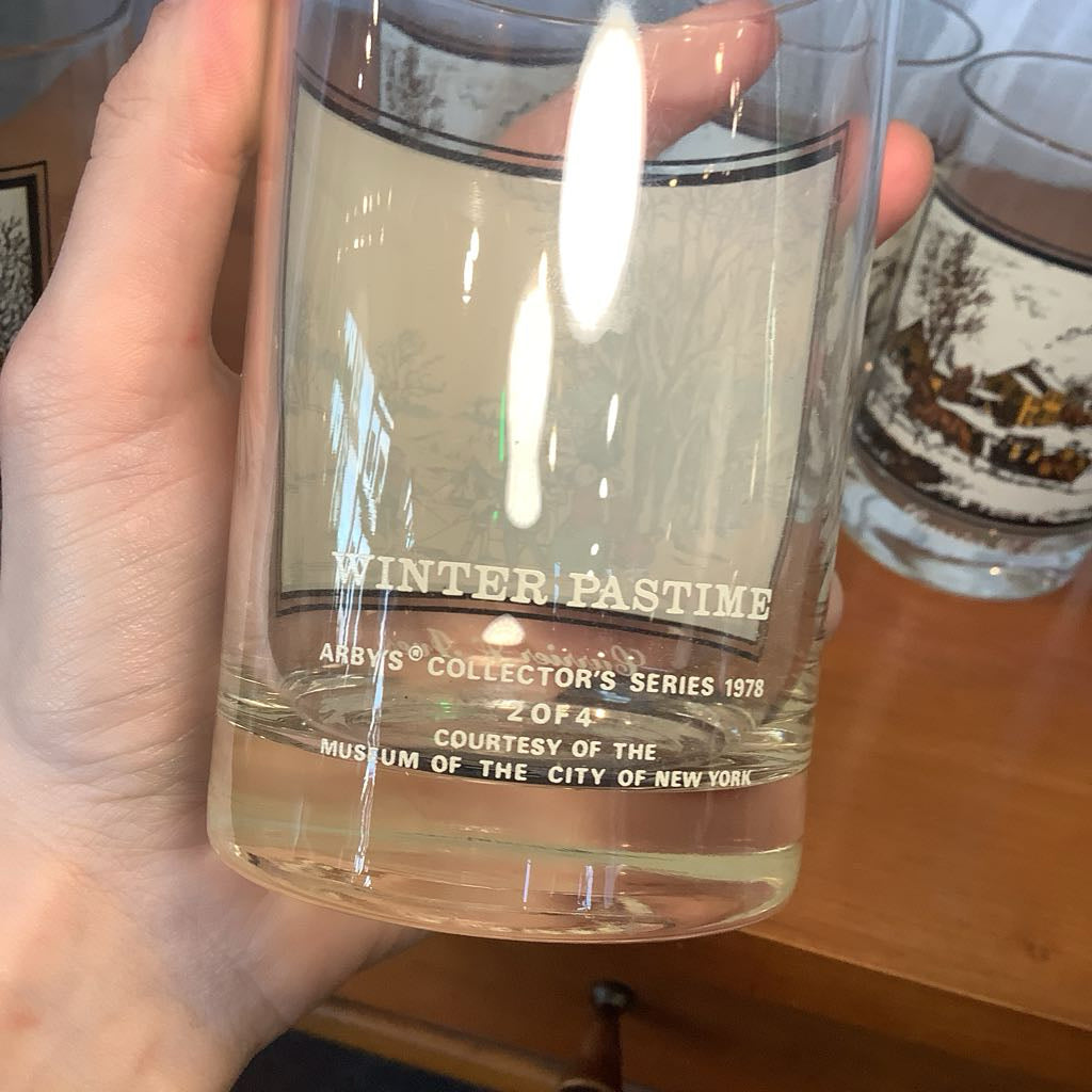 Vintage Currier and Ives Glasses Set of 6