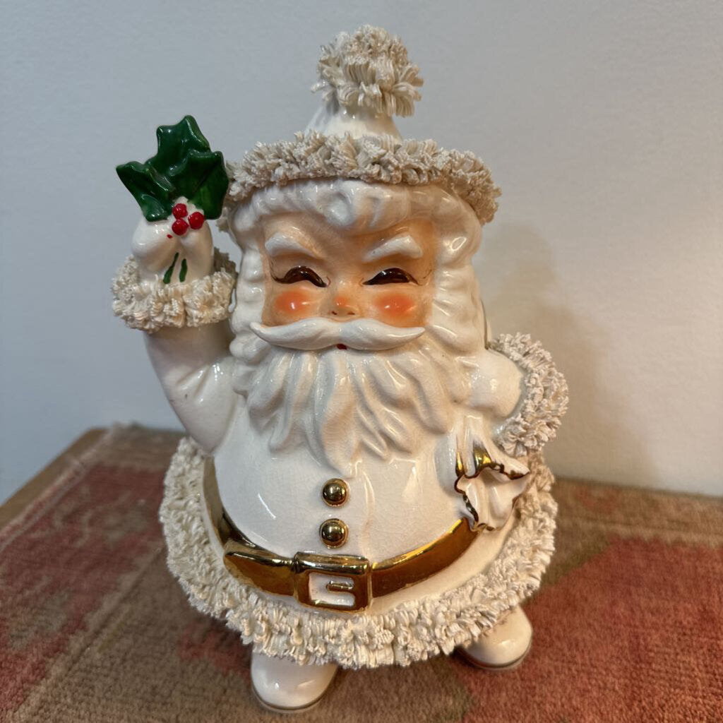 Vintage 1950s Napco Cream Santa Planter