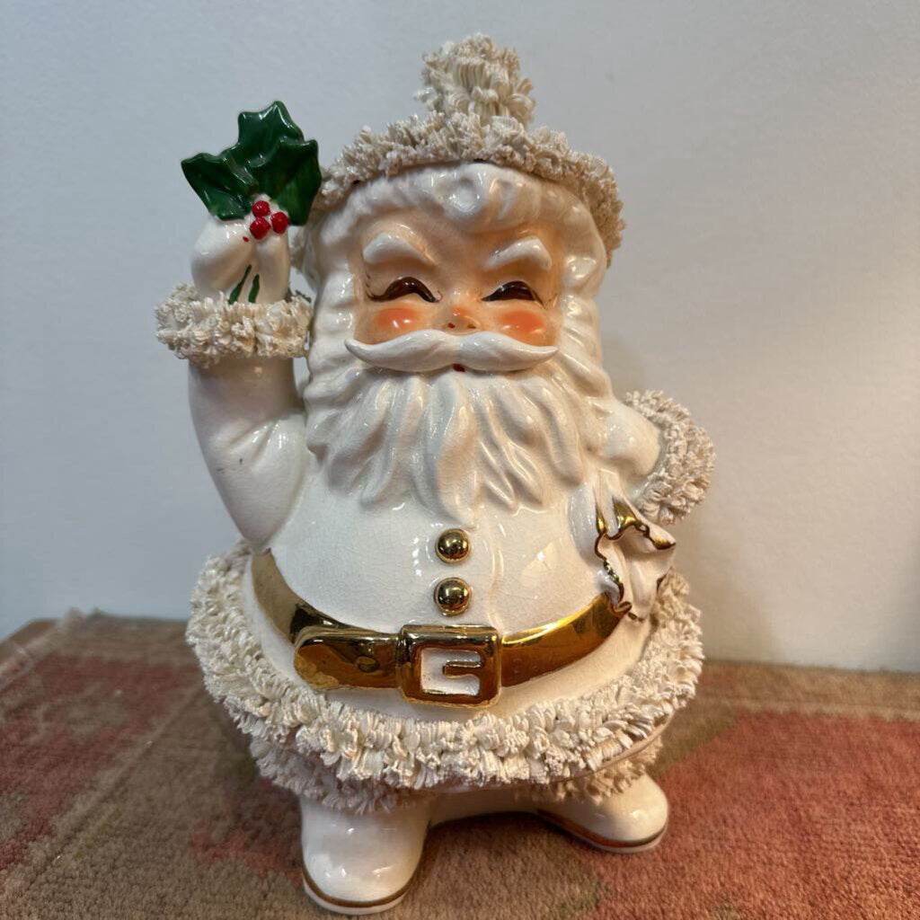 Vintage 1950s Napco Cream Santa Planter