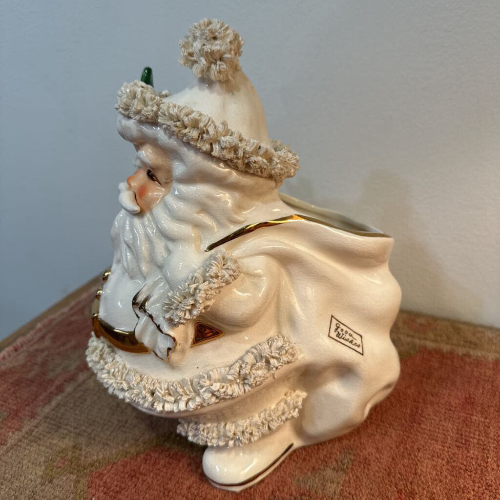 Vintage 1950s Napco Cream Santa Planter