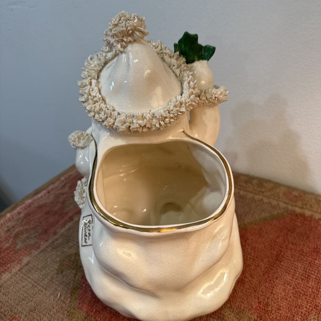 Vintage 1950s Napco Cream Santa Planter