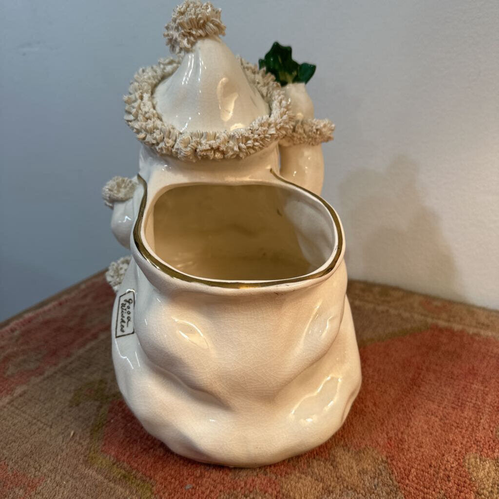 Vintage 1950s Napco Cream Santa Planter