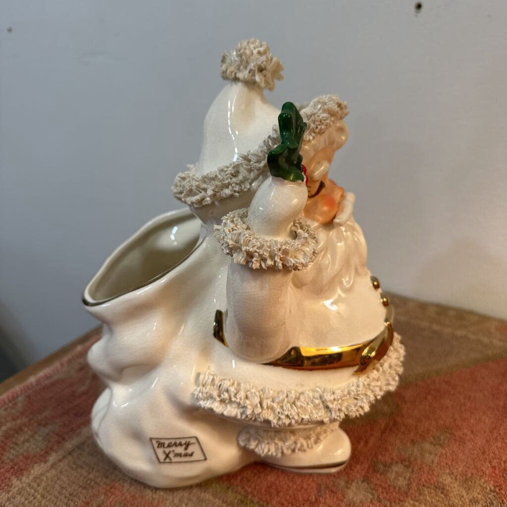 Vintage 1950s Napco Cream Santa Planter