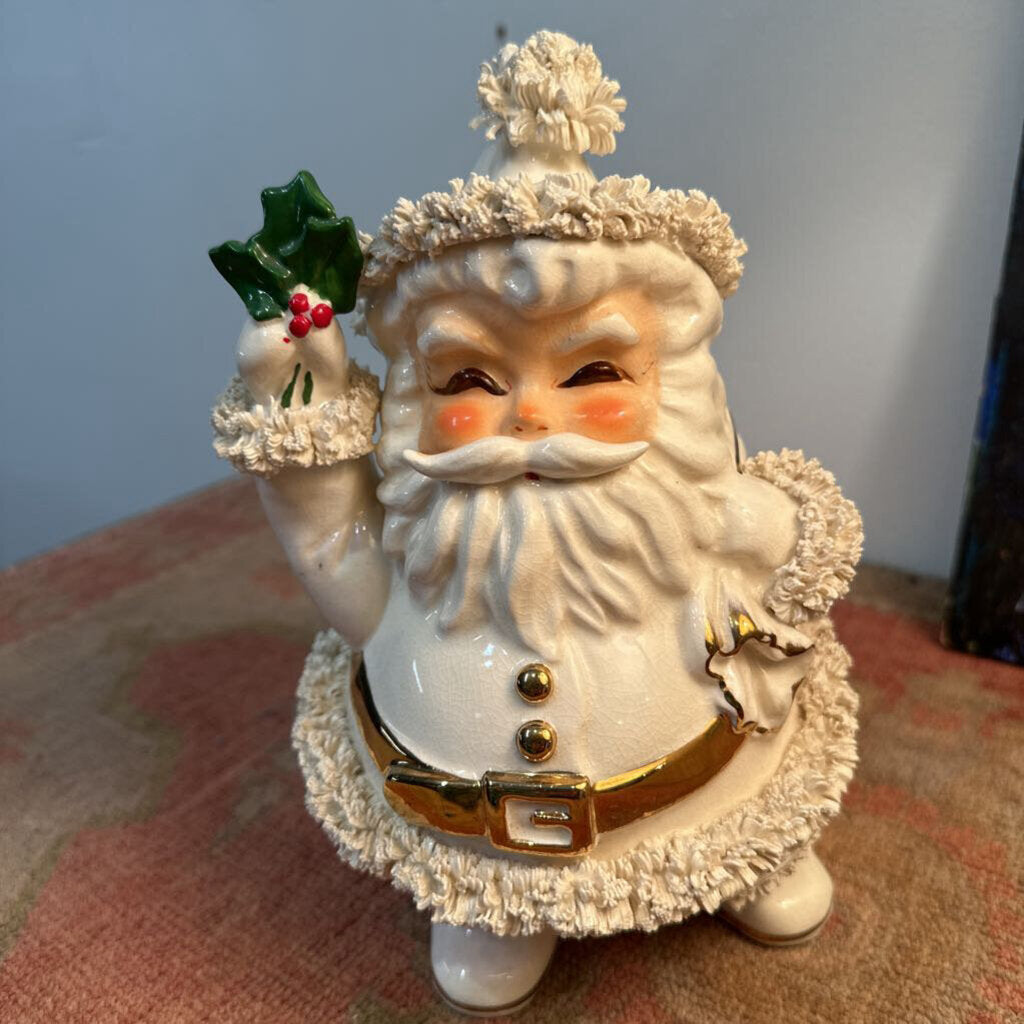 Vintage 1950s Napco Cream Santa Planter