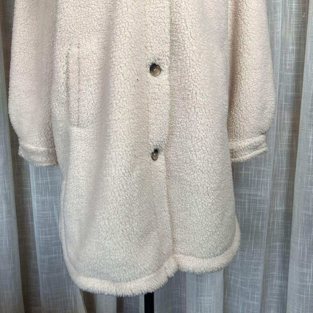 Reversable Oversized Cream Teddy Jacket/coat