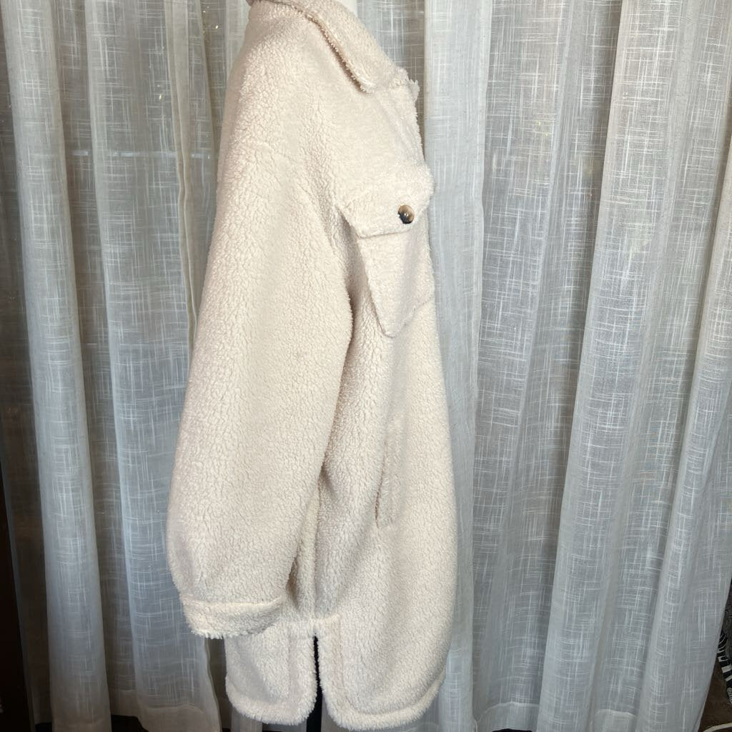 Reversable Oversized Cream Teddy Jacket/coat