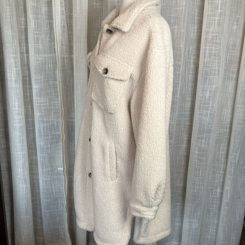 Reversable Oversized Cream Teddy Jacket/coat