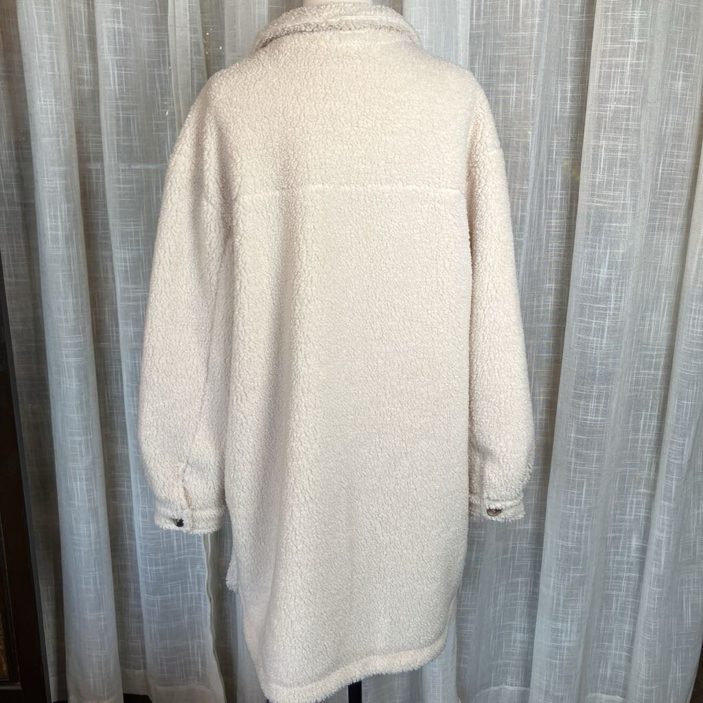 Reversable Oversized Cream Teddy Jacket/coat