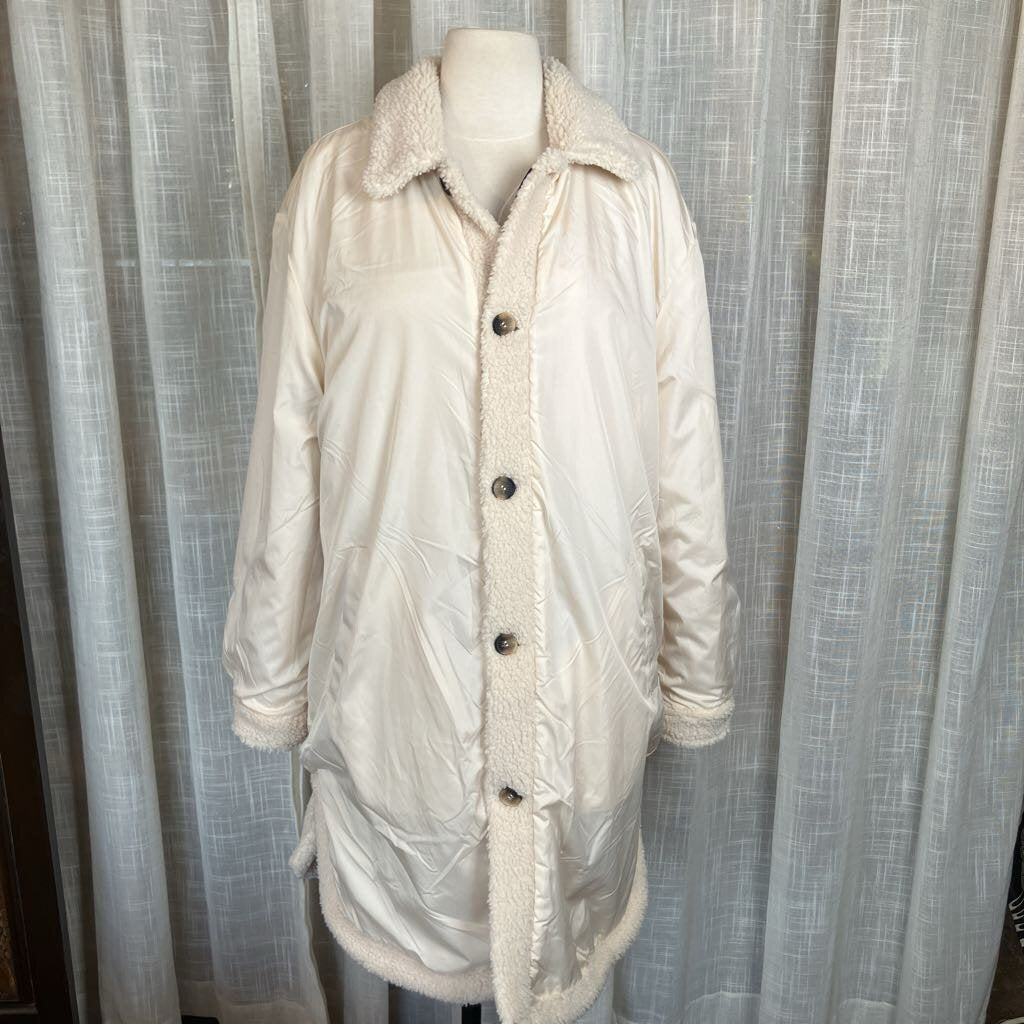 Reversable Oversized Cream Teddy Jacket/coat