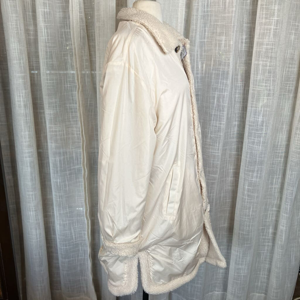 Reversable Oversized Cream Teddy Jacket/coat