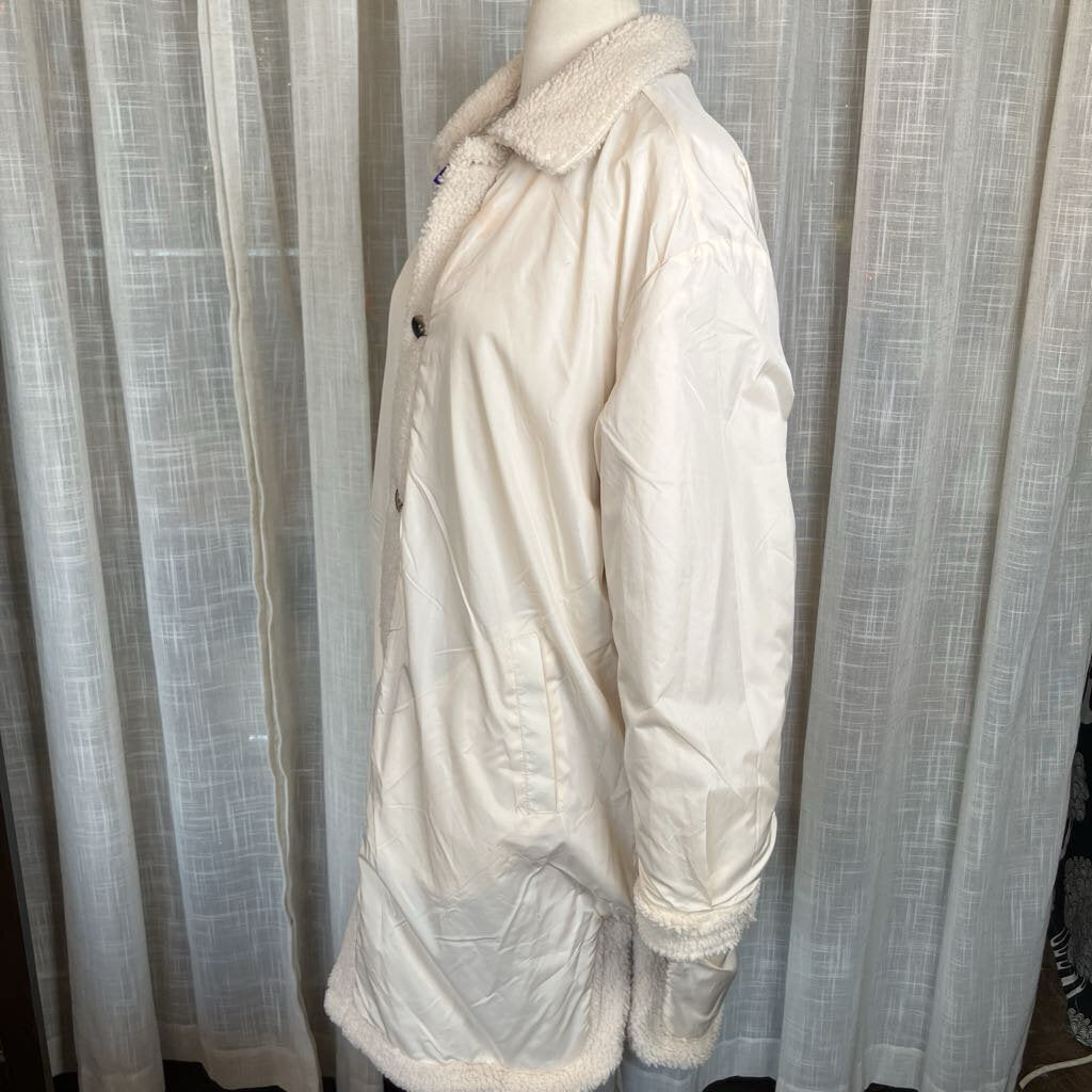 Reversable Oversized Cream Teddy Jacket/coat