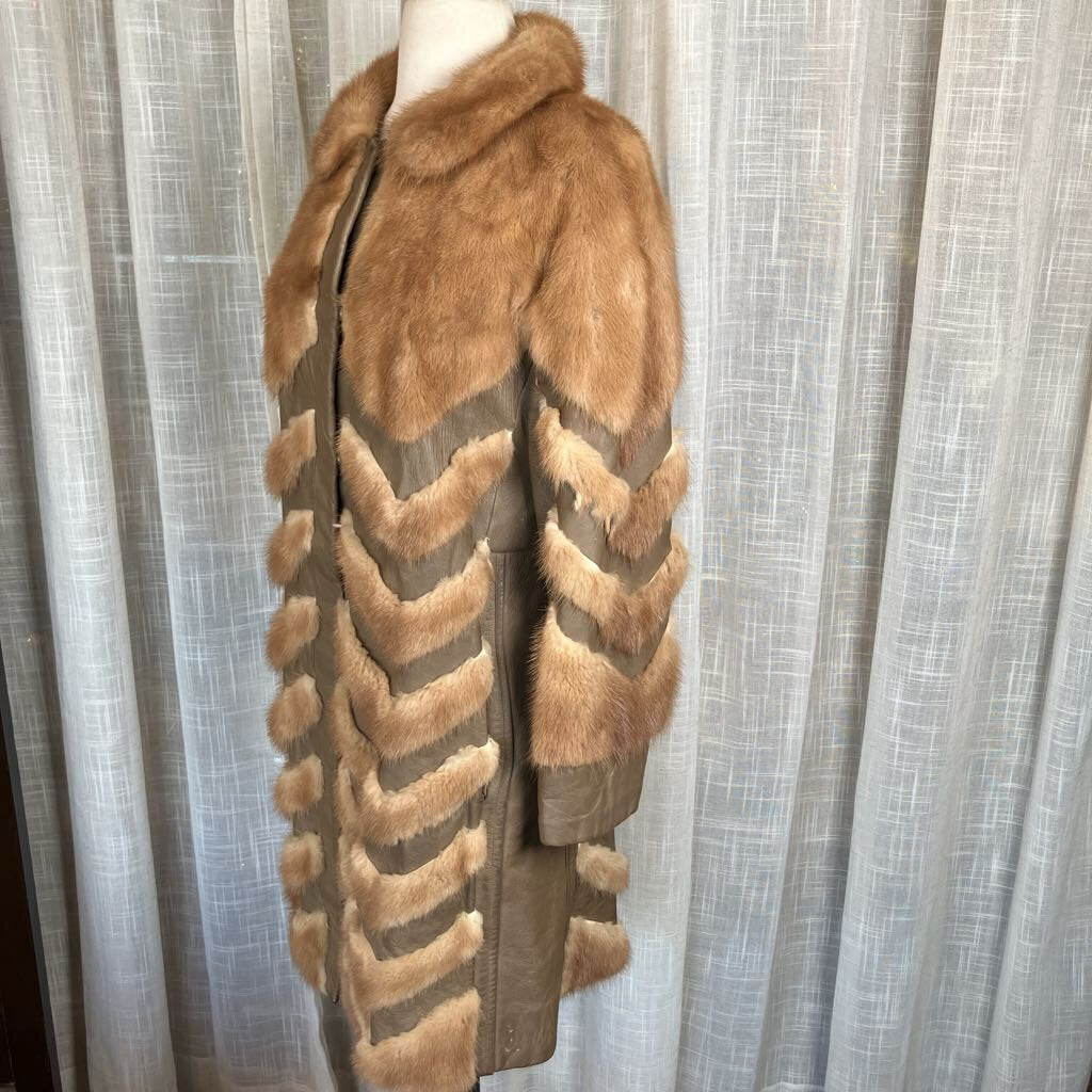 1970s Leather & Fur Coat