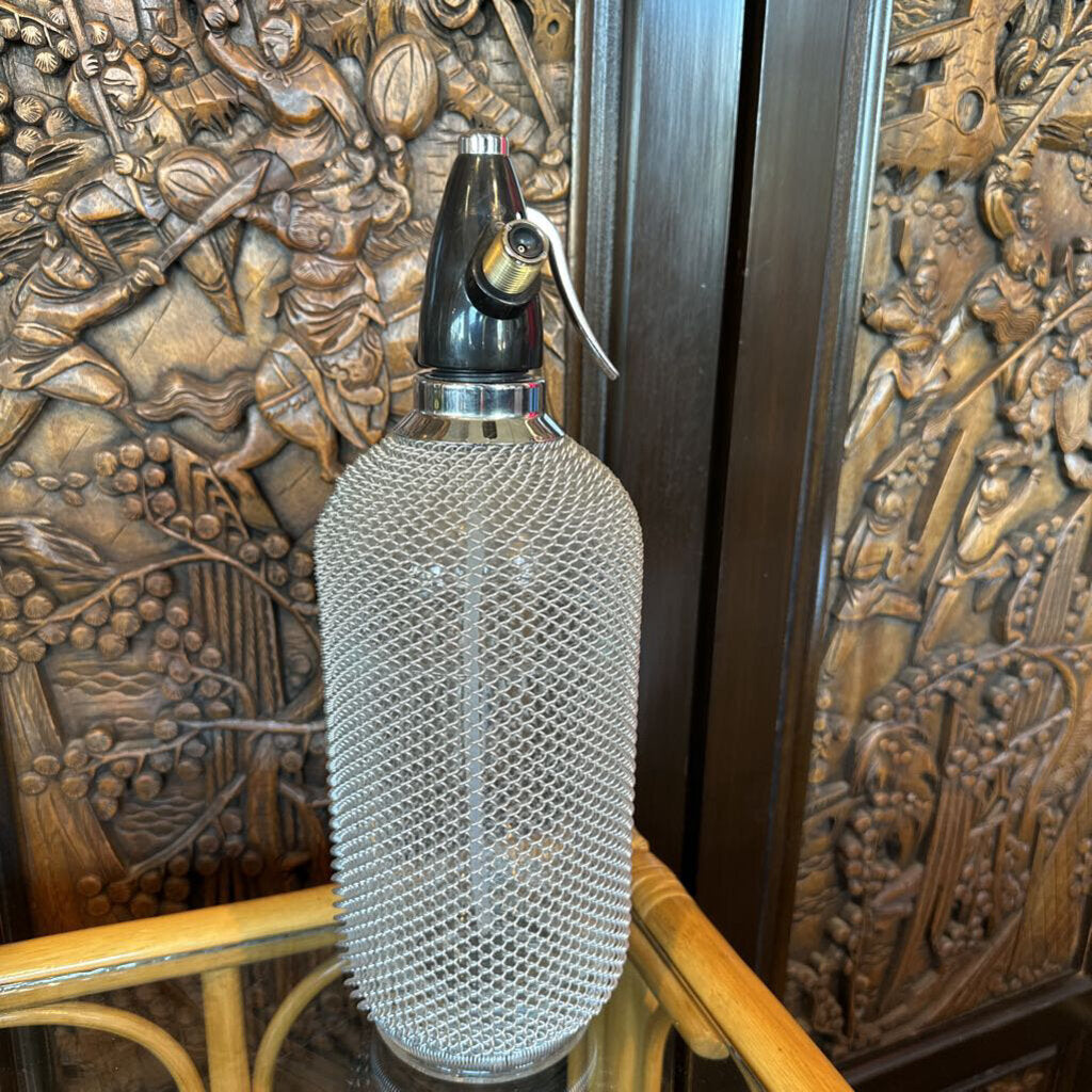 Vintage Siphon Seltzer Soda w/ Mesh Bottle