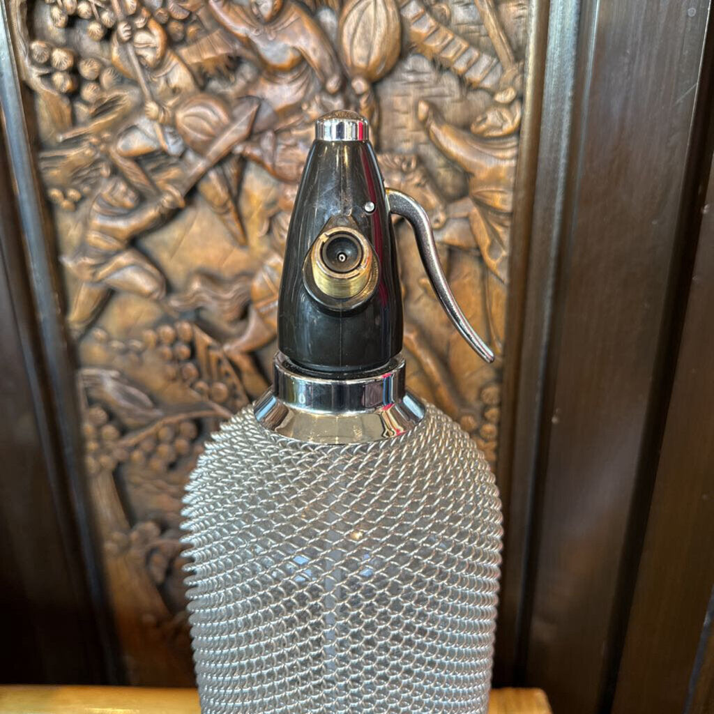 Vintage Siphon Seltzer Soda w/ Mesh Bottle