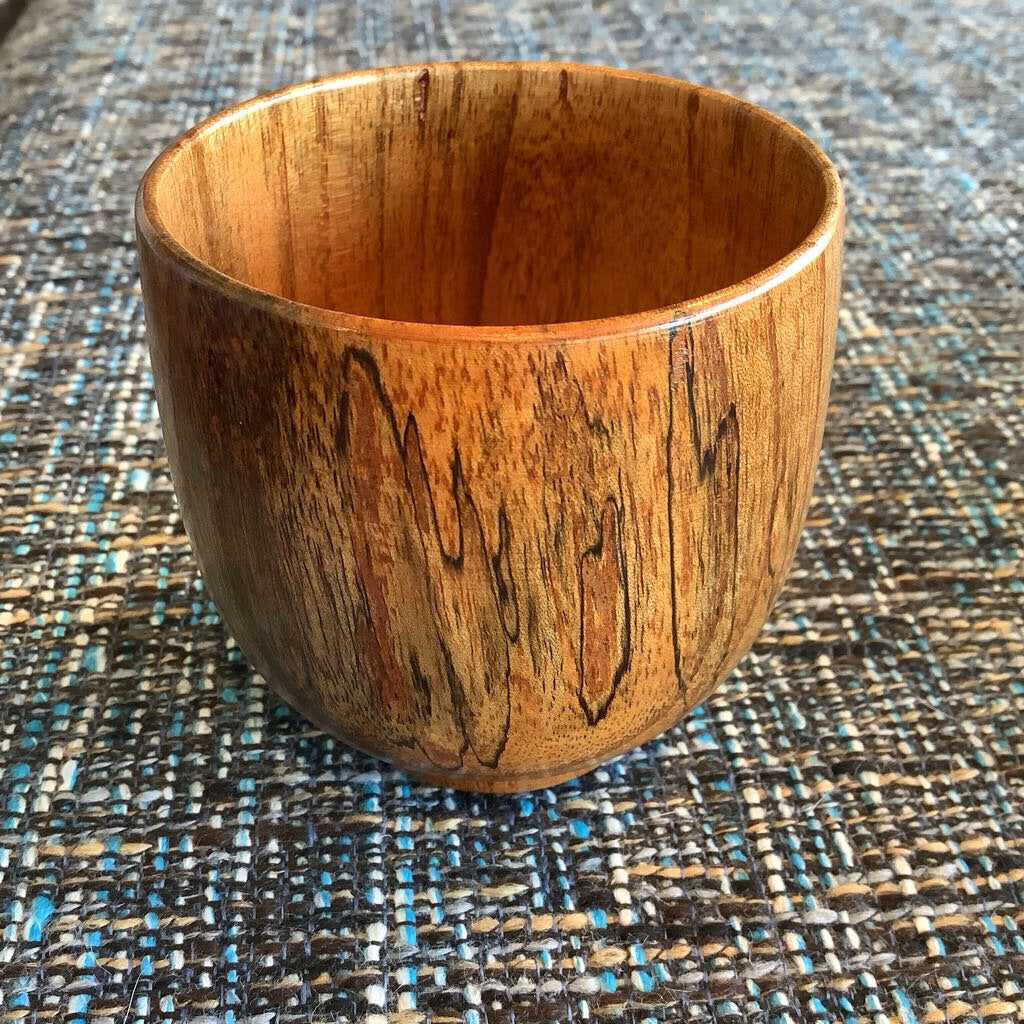 Vintage Hand-Turned Teakwood Wine/Sake Cup Set