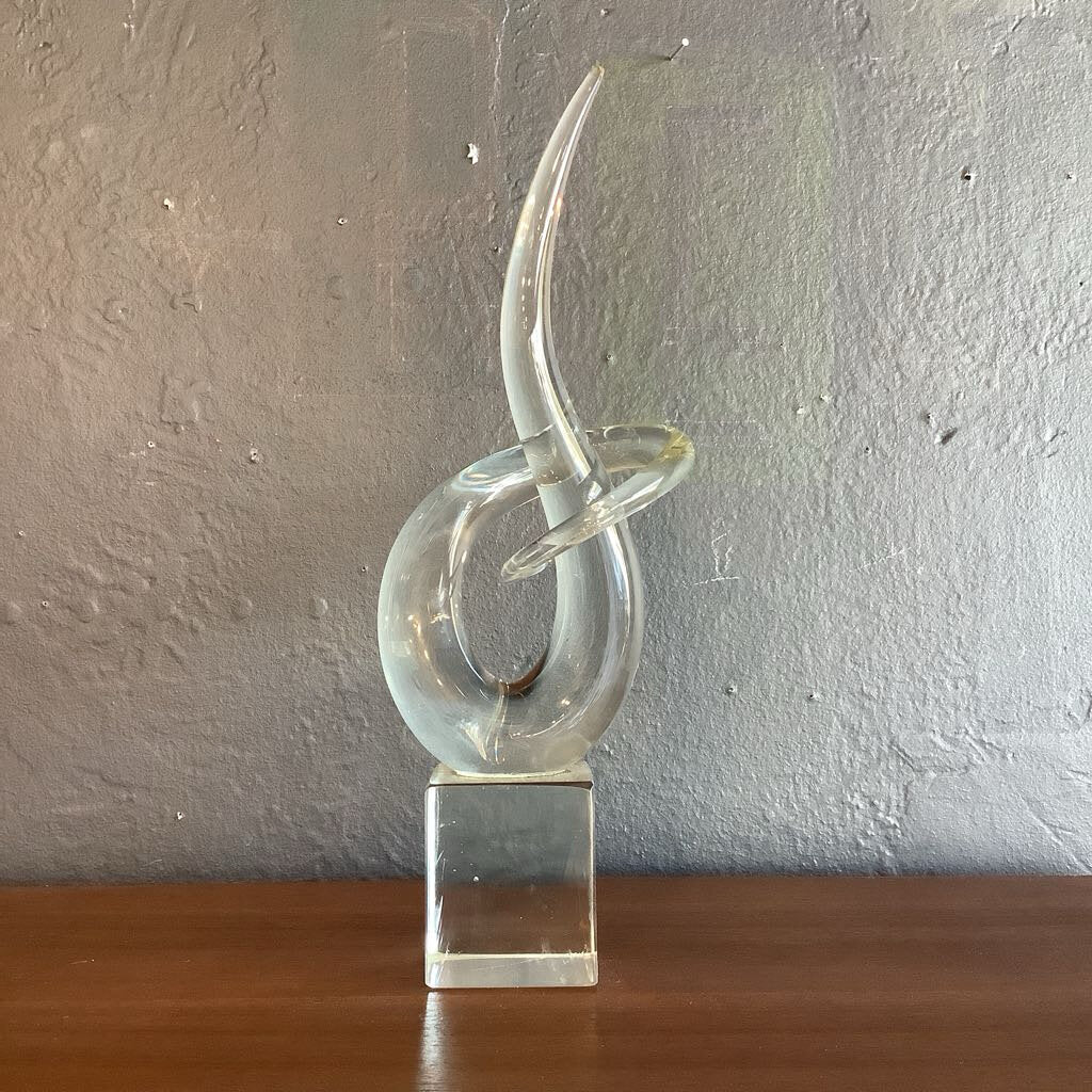 1980's 'Love Knot' Murano Sculpture by Renato Anatra, Signed