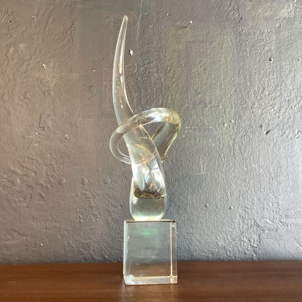 1980's 'Love Knot' Murano Sculpture by Renato Anatra, Signed