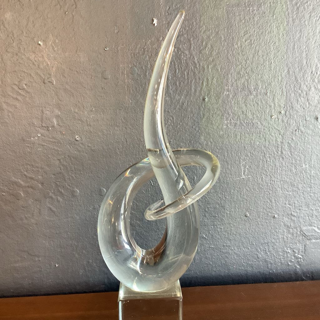 1980's 'Love Knot' Murano Sculpture by Renato Anatra, Signed