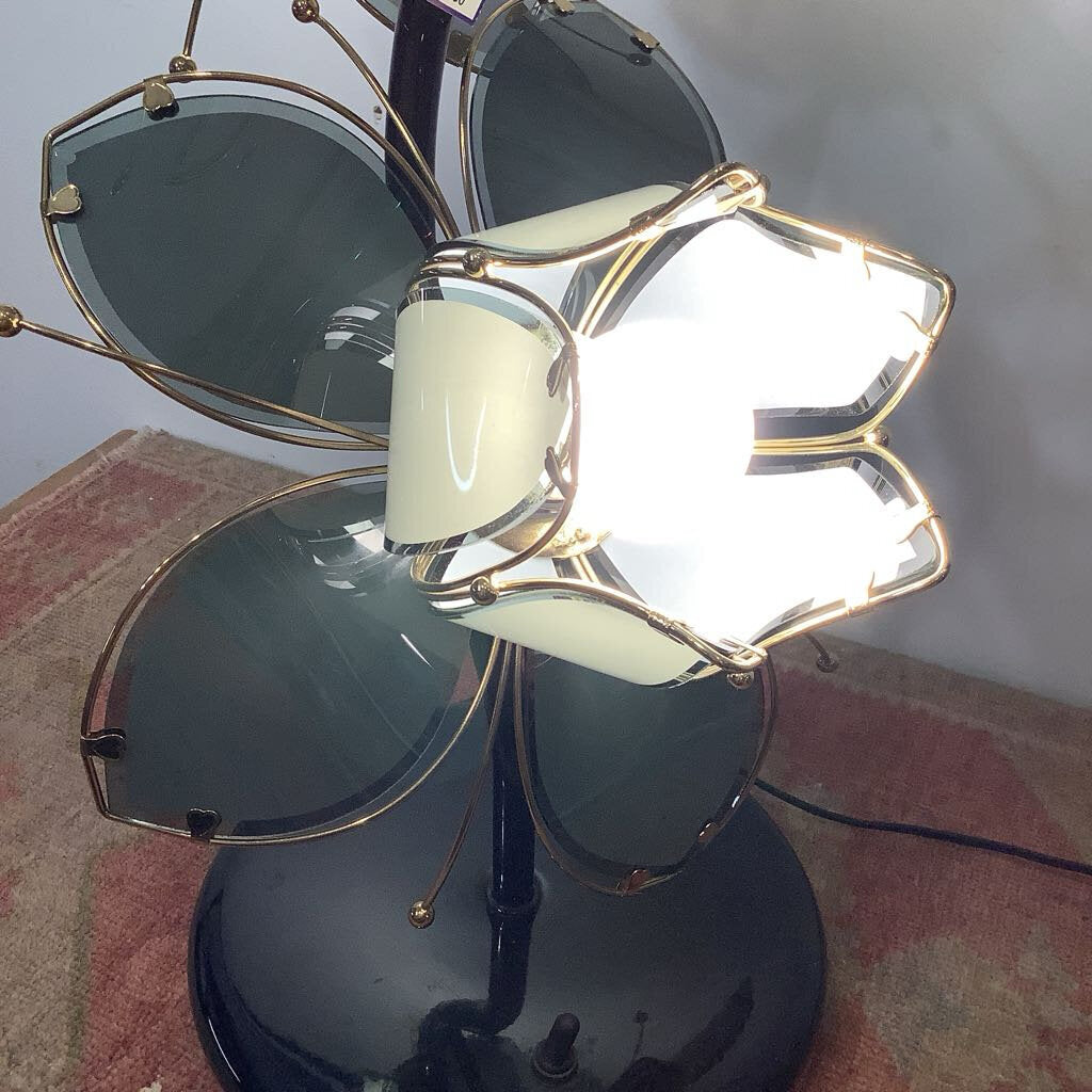 1980s Hollywood Regency Lotus Table Lamp