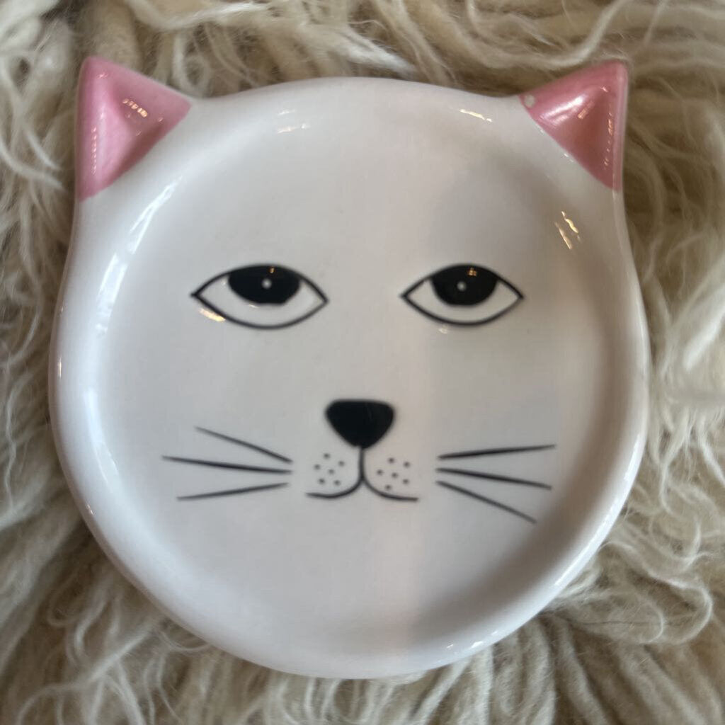 2001 Ceramic Cat Face Coaster Set of 5