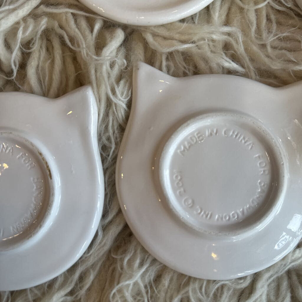 2001 Ceramic Cat Face Coaster Set of 5