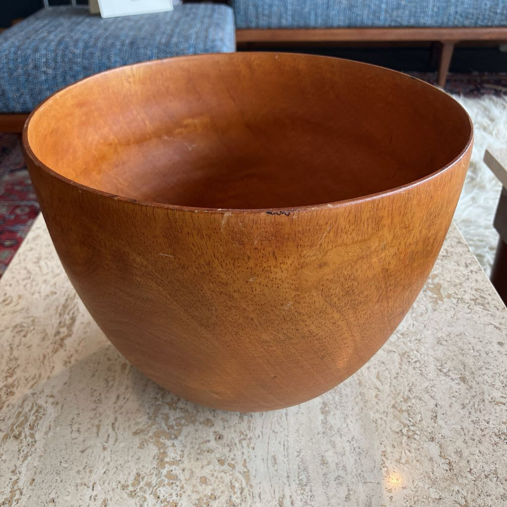 Vintage Hand-Turned Wooden Bahari Bowl