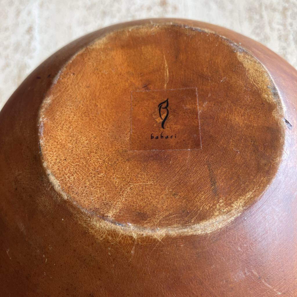 Vintage Hand-Turned Wooden Bahari Bowl