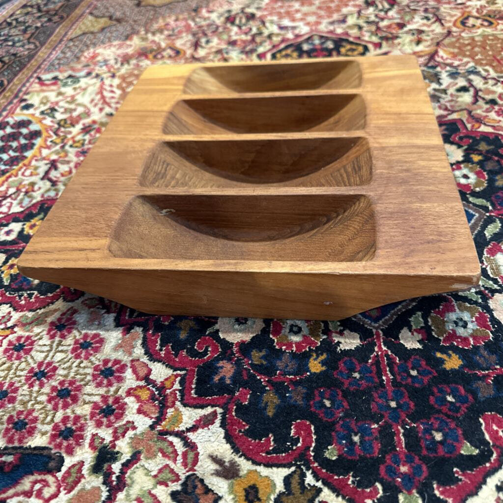 Dansk Danish Mid Century Teak Divided Snack Tray by Jens Quistgaard