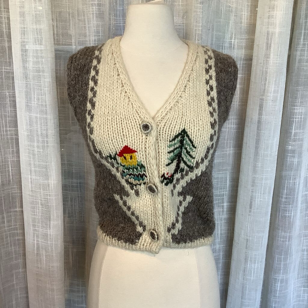 Wool Hand-Knit Vest Vintage