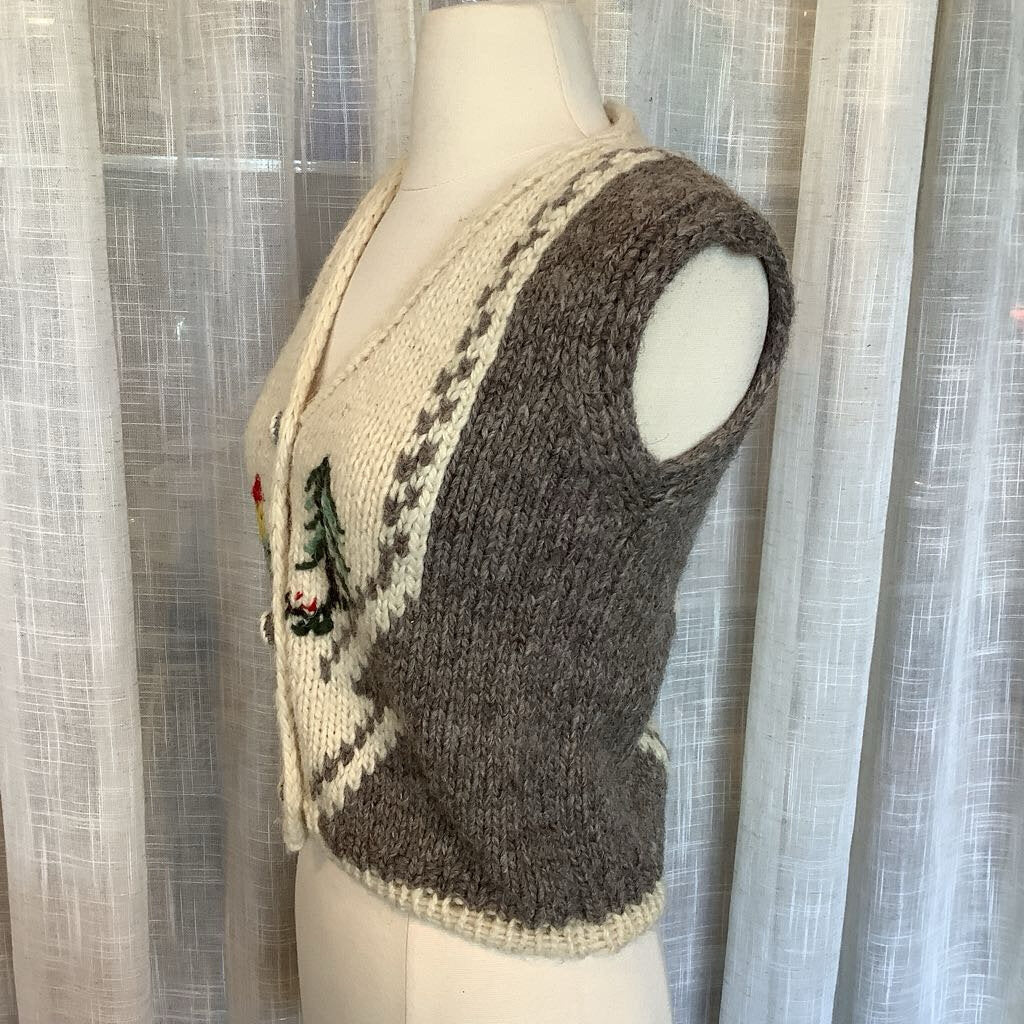 Wool Hand-Knit Vest Vintage