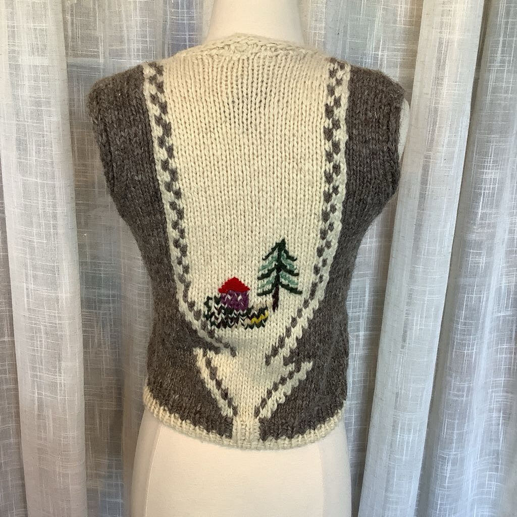 Wool Hand-Knit Vest Vintage