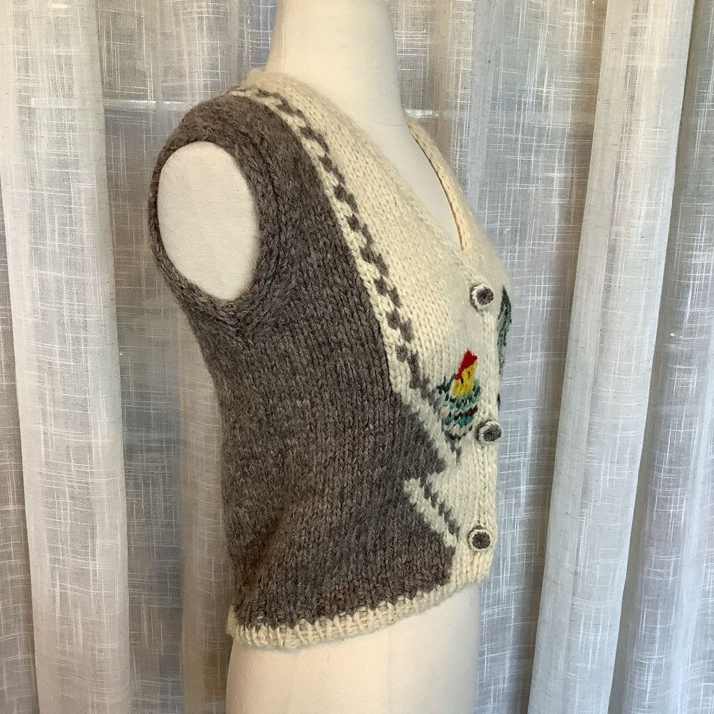 Wool Hand-Knit Vest Vintage