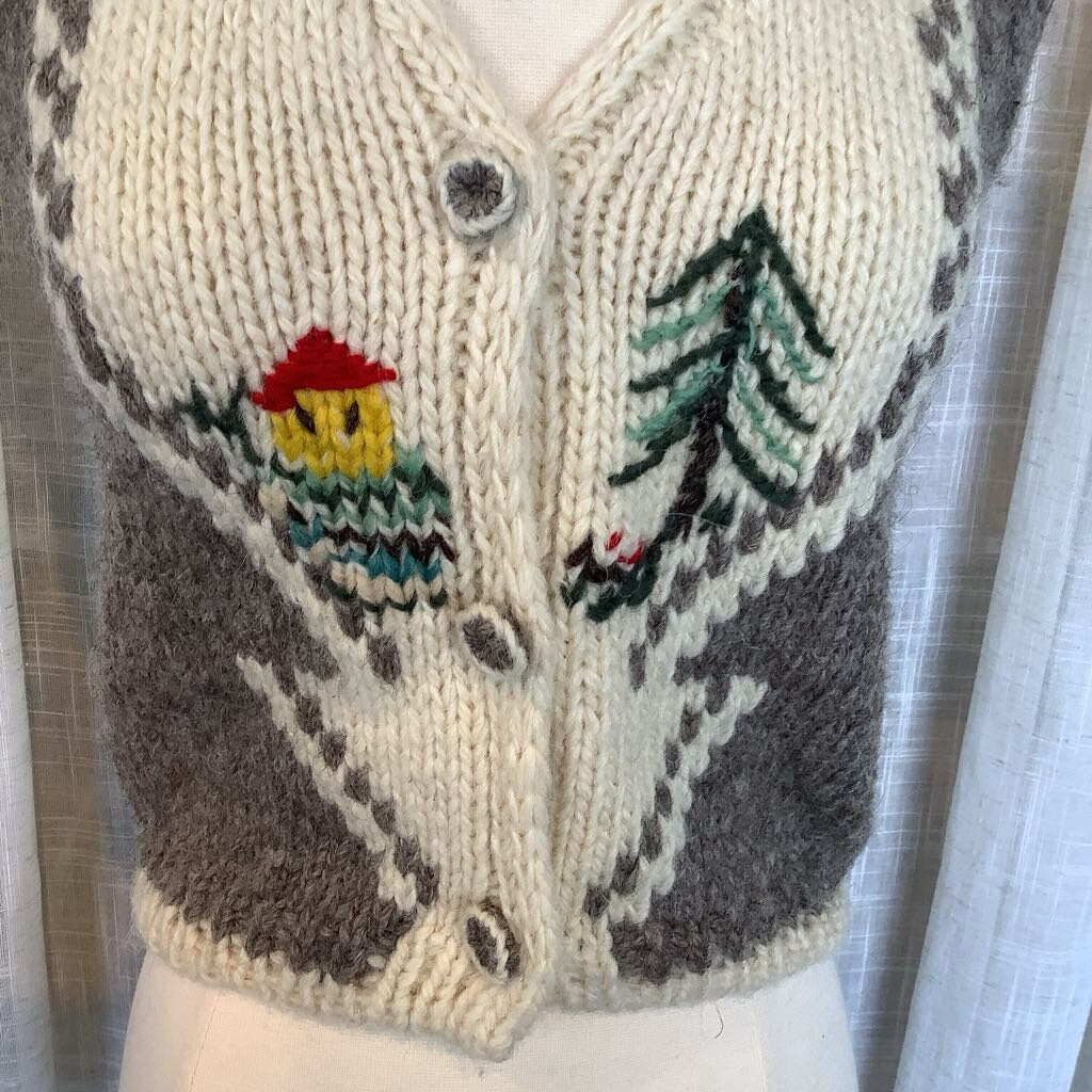 Wool Hand-Knit Vest Vintage