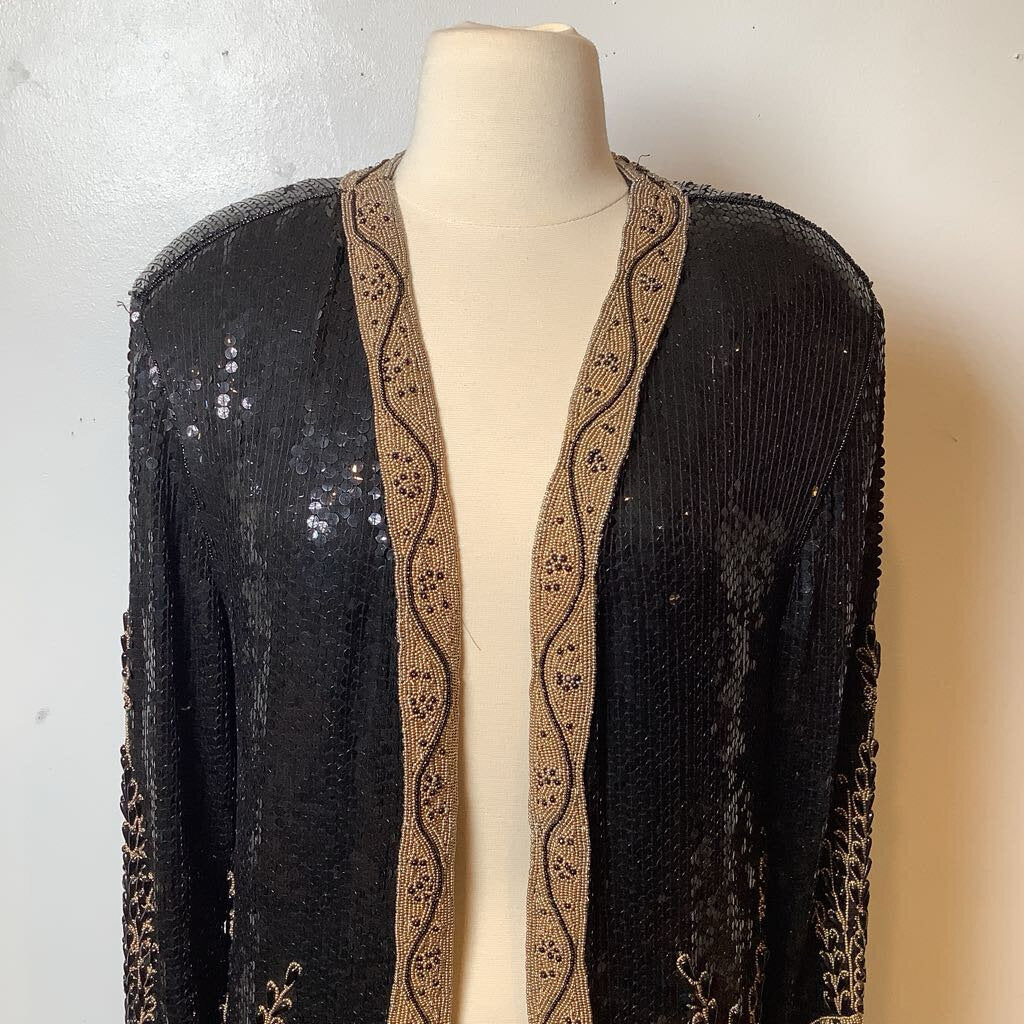 Sequin Black Tie Vintage Blazer Dorothy's NYC