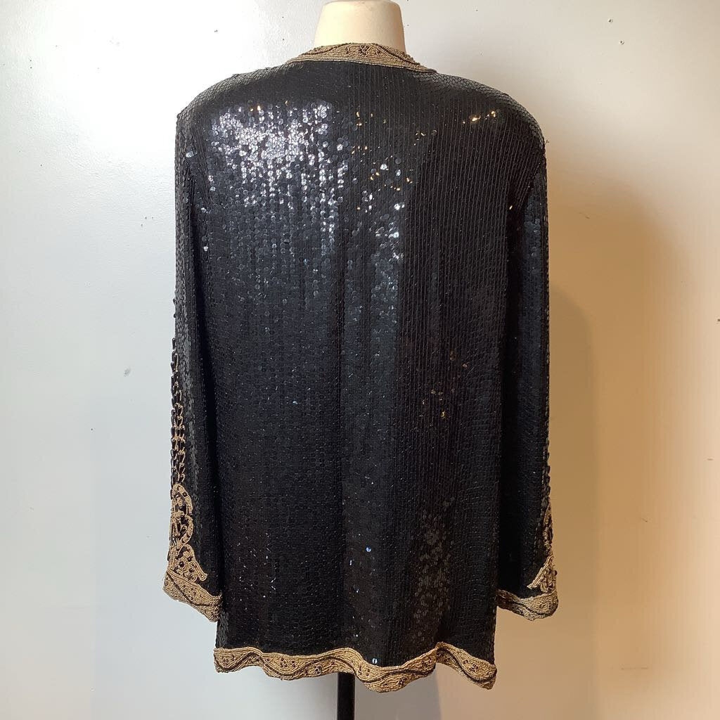 Sequin Black Tie Vintage Blazer Dorothy's NYC