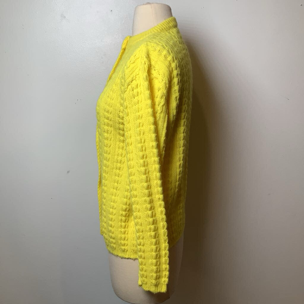 1960s Bright Yellow Acrylic Cardigan